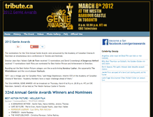 Tablet Screenshot of genieawards.tribute.ca